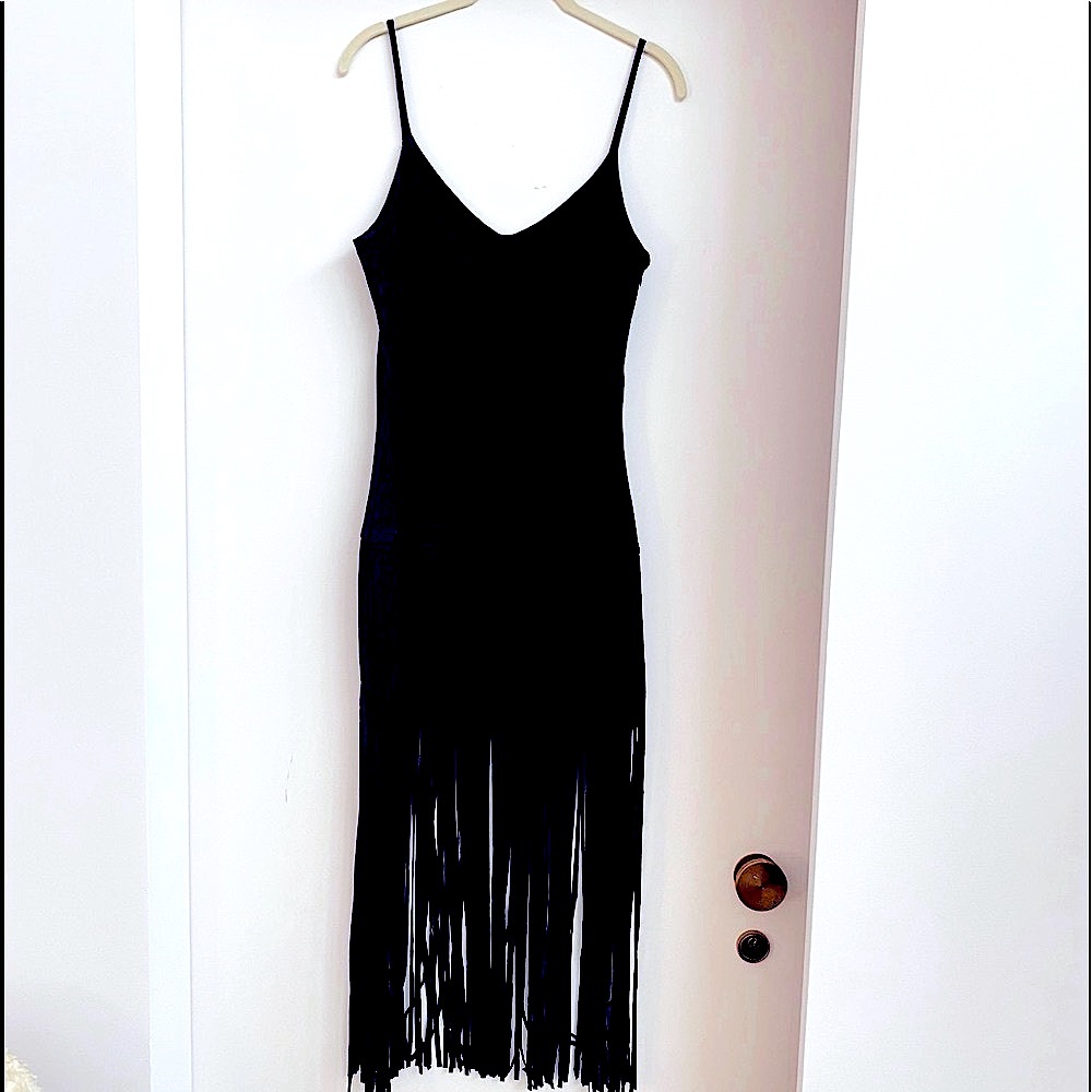 Black Fringe Dress - Picture 1 of 4